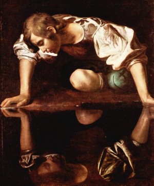 painting of Narcissus by Italian painter Caravaggio